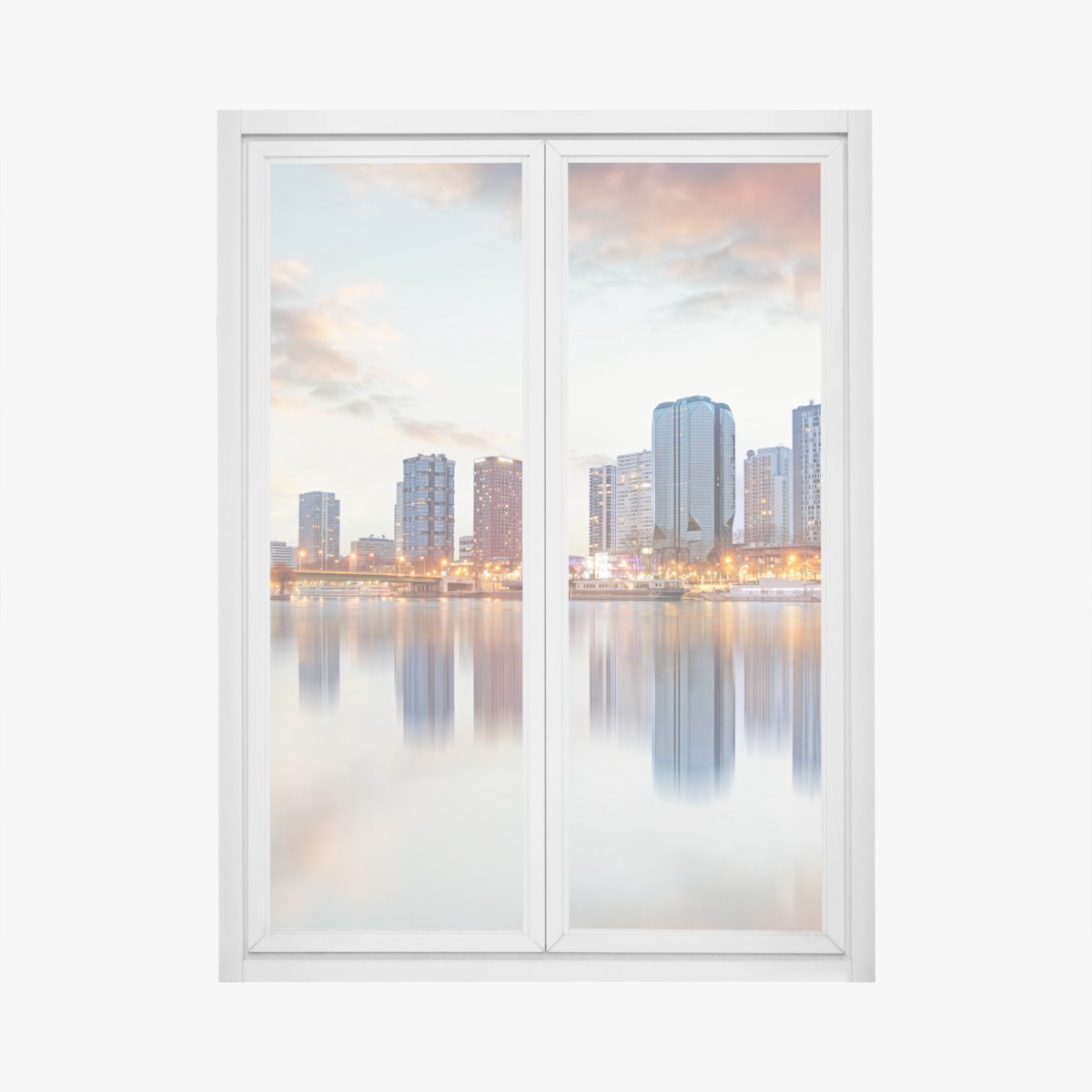 Fensteraufkleber Paris skyline bei sonnenuntergang mit Eiffelturm – Wallnifity®