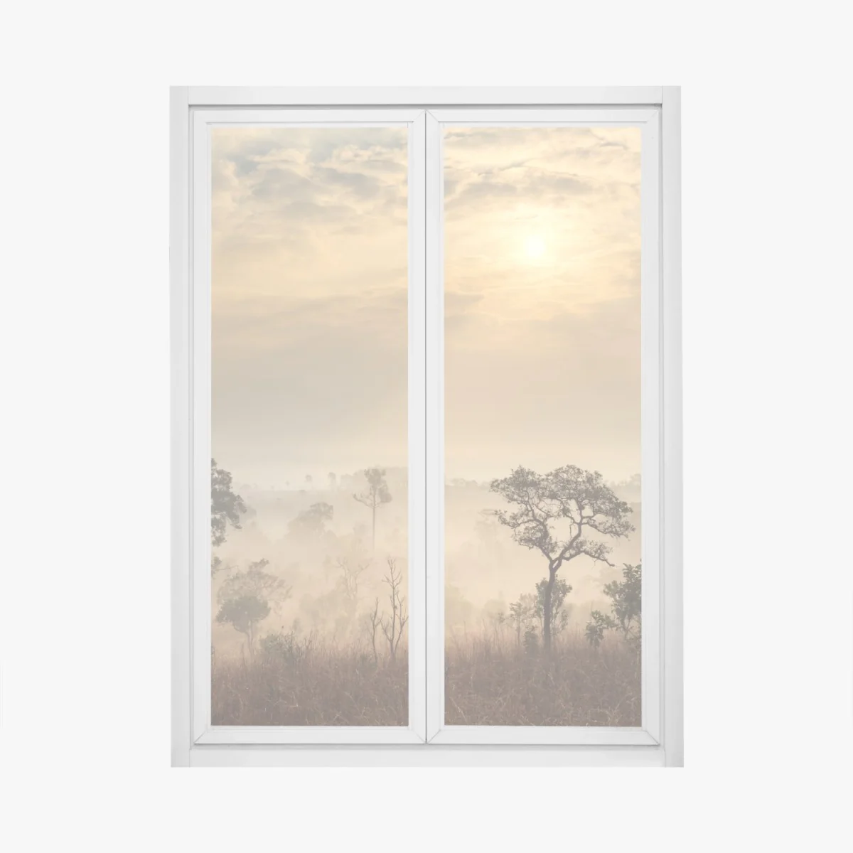 Fensteraufkleber Thailand sawanne bei sonnenaufgang – Wallnifity® Fensteraufkleber Thailand sawanne bei sonnenaufgang – Wallnifity®