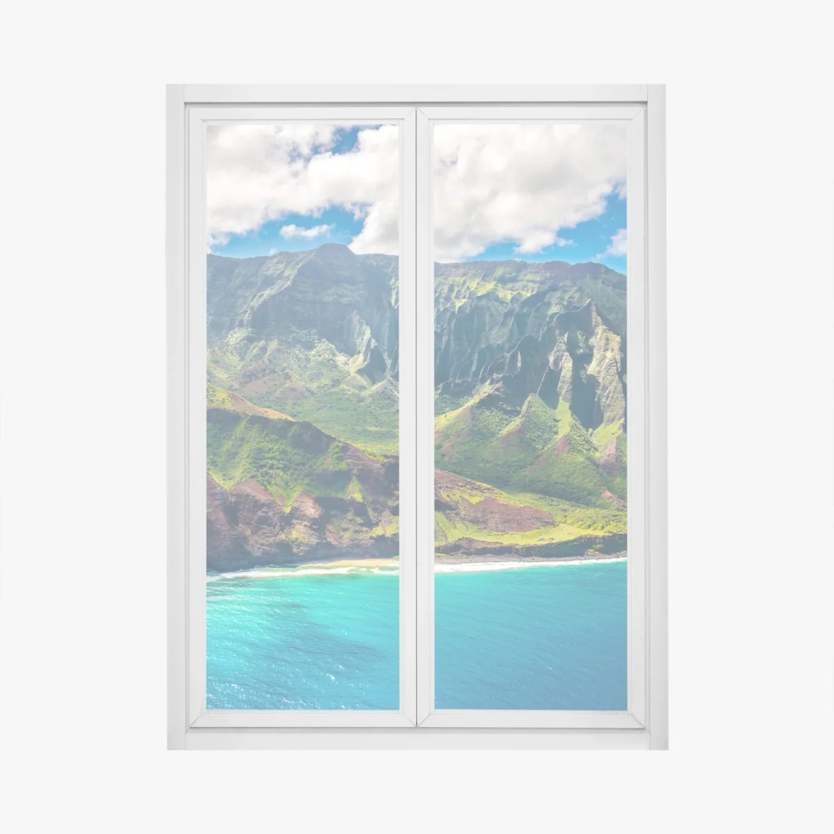 Fensteraufkleber majestätische küstenlandschaft Hawaii – Wallnifity® Fensteraufkleber majestätische küstenlandschaft Hawaii – Wallnifity®