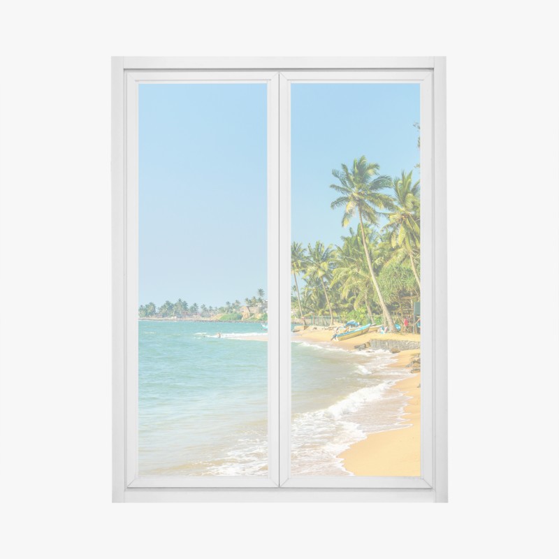 Fensteraufkleber sonnenuntergang über Puerto de Santiago, Teneriffa – Wallnifity®