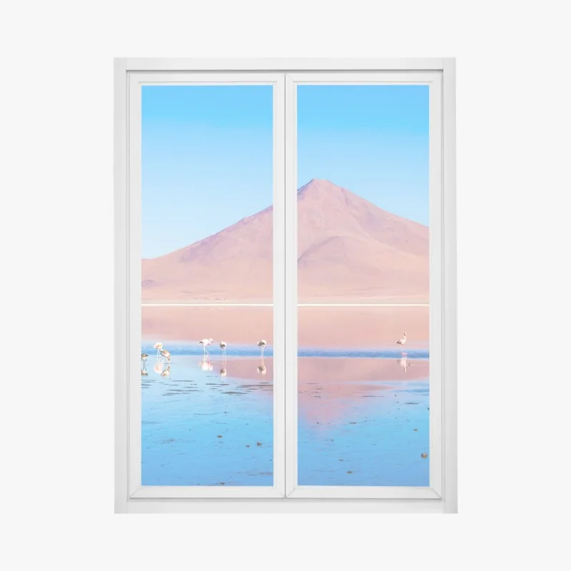 Fensteraufkleber flamingos am Laguna Colorada, Bolivien