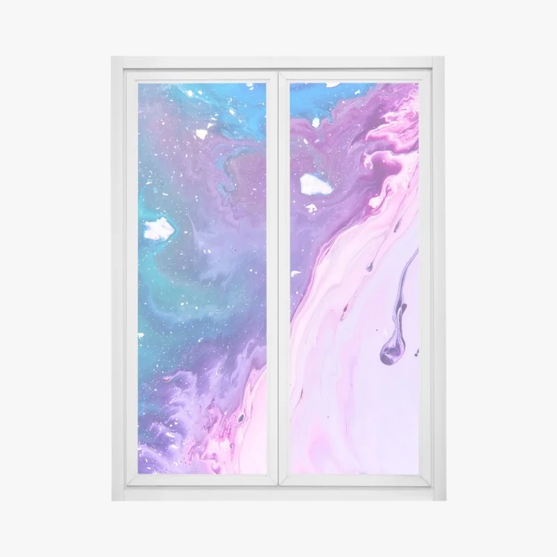 Fensteraufkleber anmutiges rosa flamingo-porträt – Wallnifity®