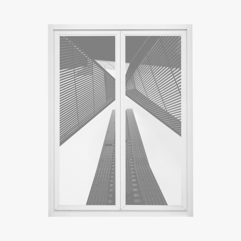 Fensteraufkleber Melbourne architektur in monochrom