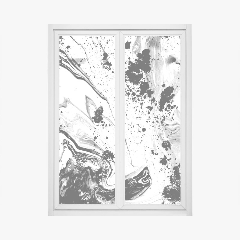 Fensteraufkleber monochromes marmormuster abstrakt
