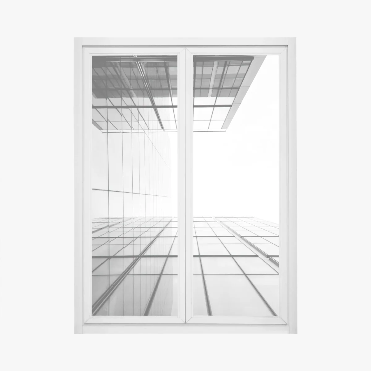 Fensteraufkleber minimalistische glasfassade perspektive – Wallnifity® Fensteraufkleber minimalistische glasfassade perspektive – Wallnifity®