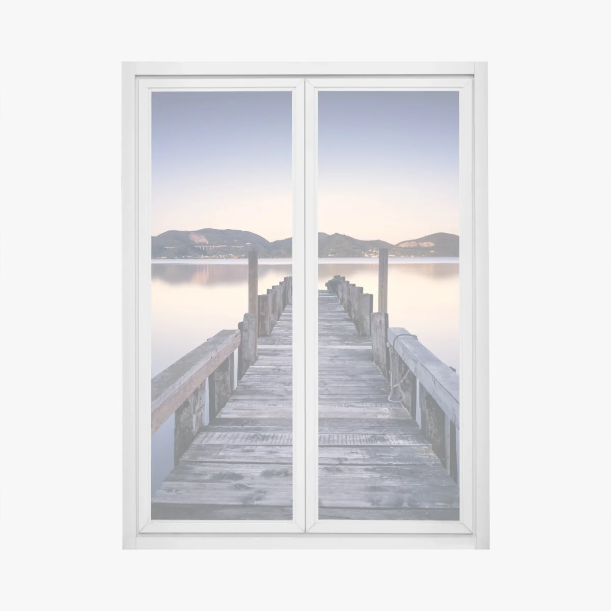 Fensteraufkleber hölzerner steg bei Versilia Massaciuccoli, Toskana – Wallnifity®