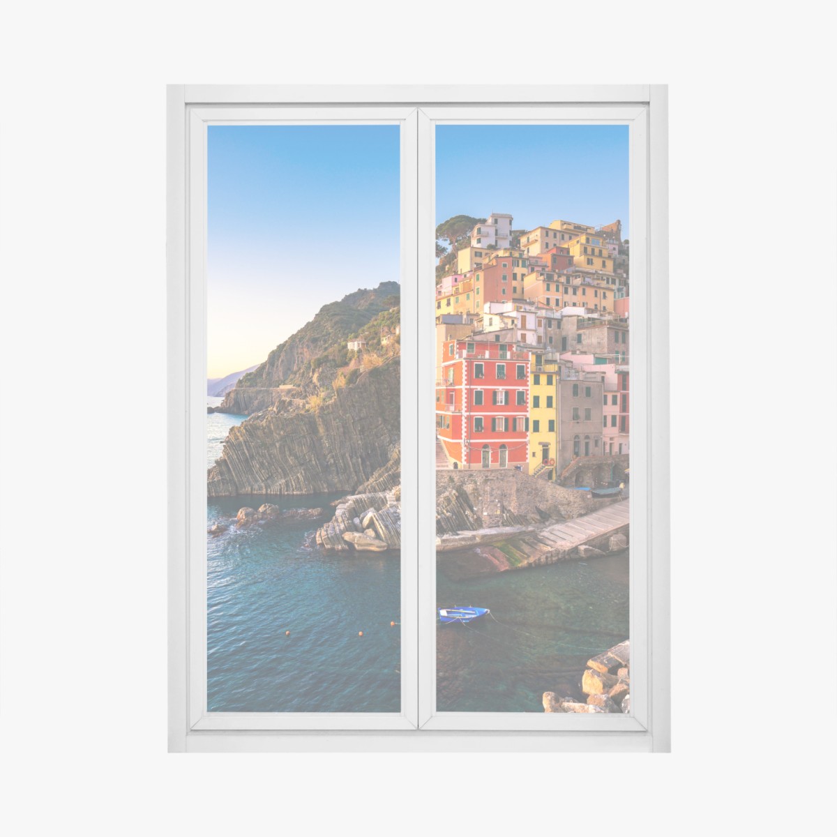 Fensteraufkleber sonnenuntergang über Riomaggiore, Cinque Terre – Wallnifity®