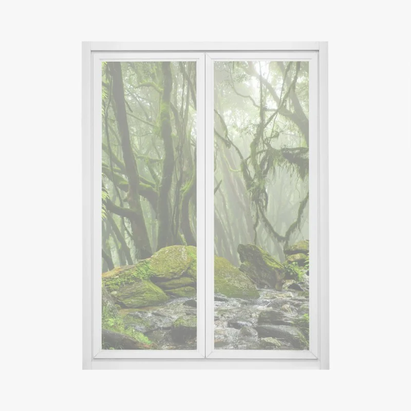 Fensteraufkleber goldener sonnenuntergang über bergen – Wallnifity®