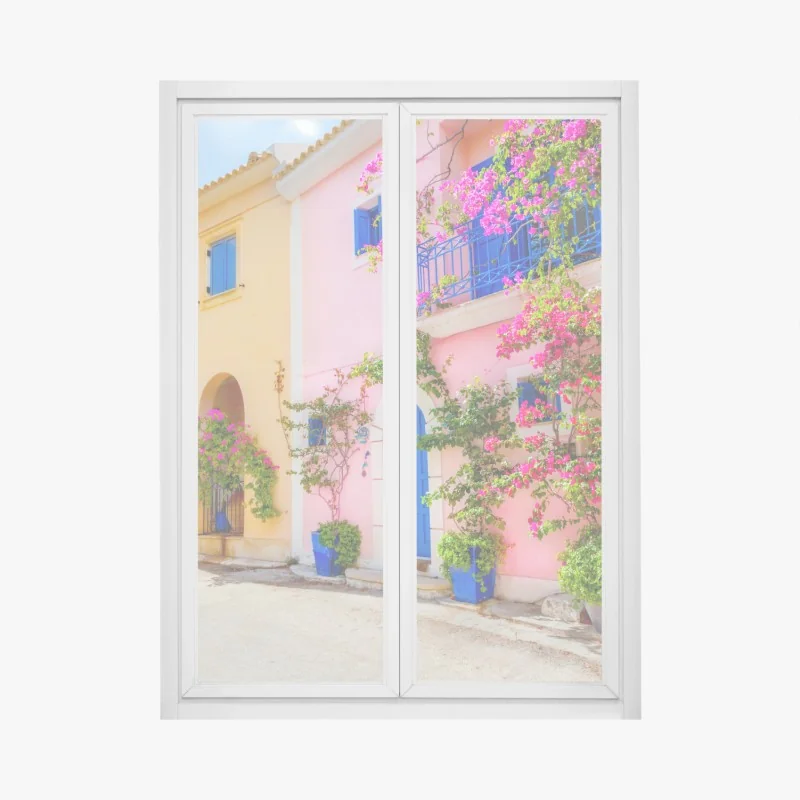 Fensteraufkleber klassisches schwarzweißes blumenmuster – Wallnifity®