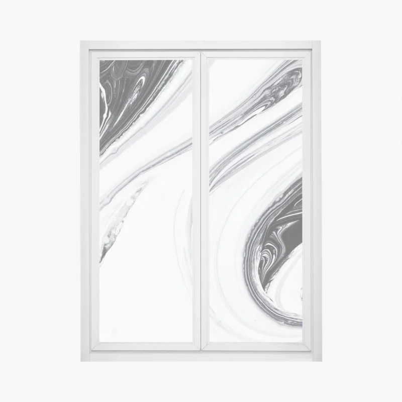 Fensteraufkleber monochromer marmorswirbel