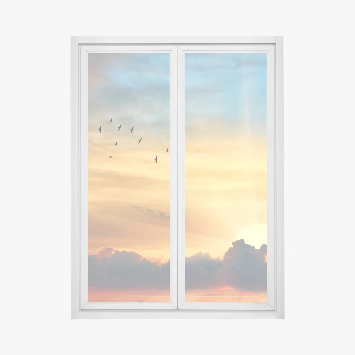 Fensteraufkleber goldener sonnenaufgang über den wolken – Wallnifity® Fensteraufkleber goldener sonnenaufgang über den wolken – Wallnifity®