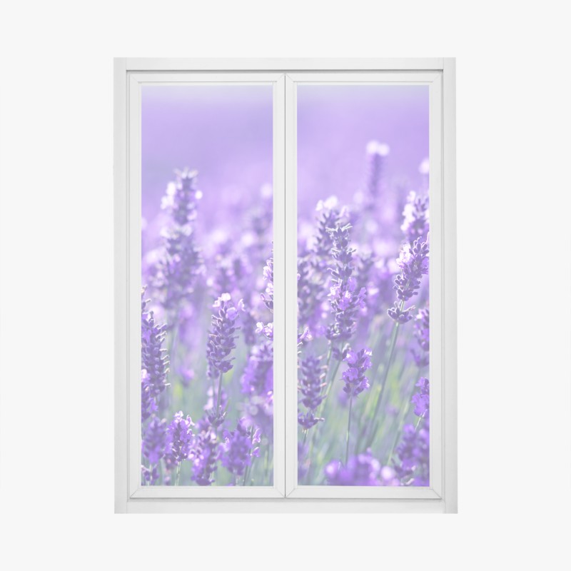 Fensteraufkleber ruhiger alpensee, der schneebedeckte gipfel und bunte herbstbäume spiegelt – Wallnifity®