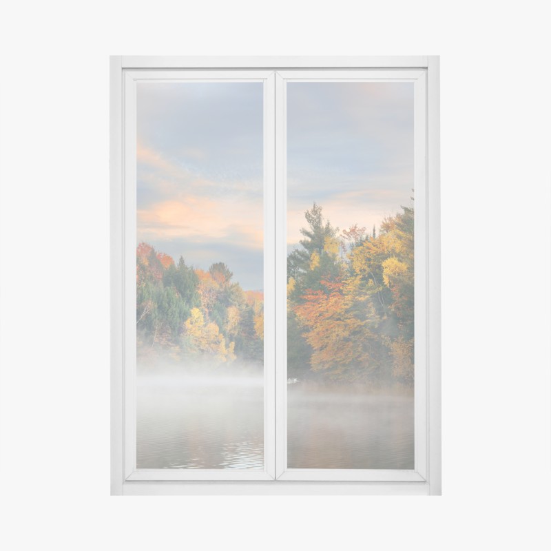 Fensteraufkleber nebliger herbstmorgen in Stowe