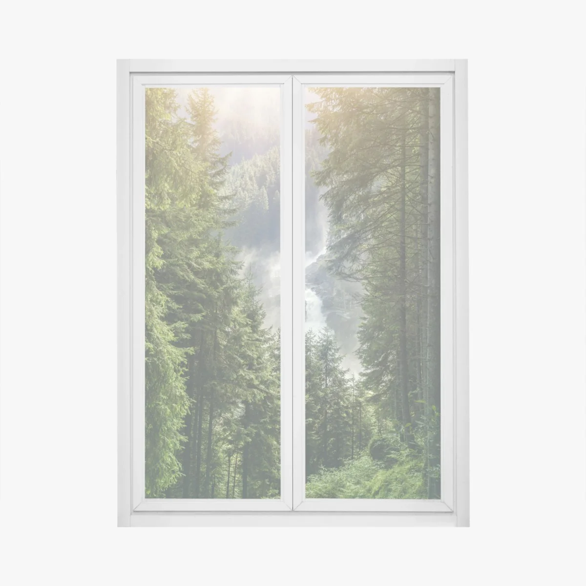 Fensteraufkleber Krimml wasserfall im üppigen alpinen wald – Wallnifity® Fensteraufkleber Krimml wasserfall im üppigen alpinen wald – Wallnifity®