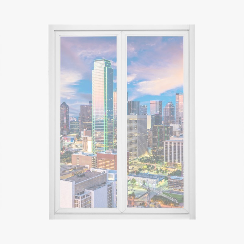Fensteraufkleber London skyline mit spiegelung auf dem fluss – Wallnifity®