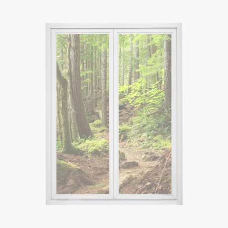 Fensteraufkleber moosiger waldpfad – Wallnifity®