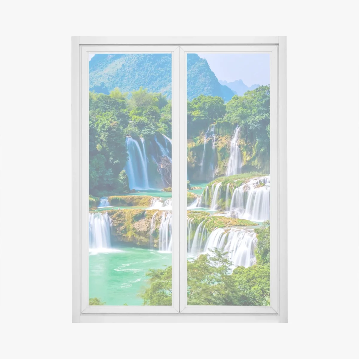 Fensteraufkleber smaragdgrüne kaskaden – Wallnifity® Fensteraufkleber smaragdgrüne kaskaden – Wallnifity®