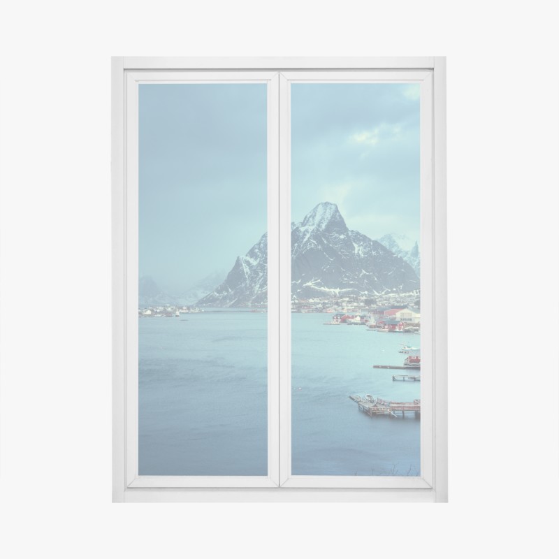 Fensteraufkleber Reine winterlicher fjord in den Lofoten