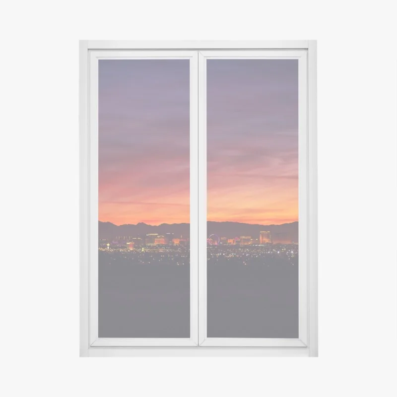 Fensteraufkleber karibischer sonnenuntergang am strand mit palmen – Wallnifity®