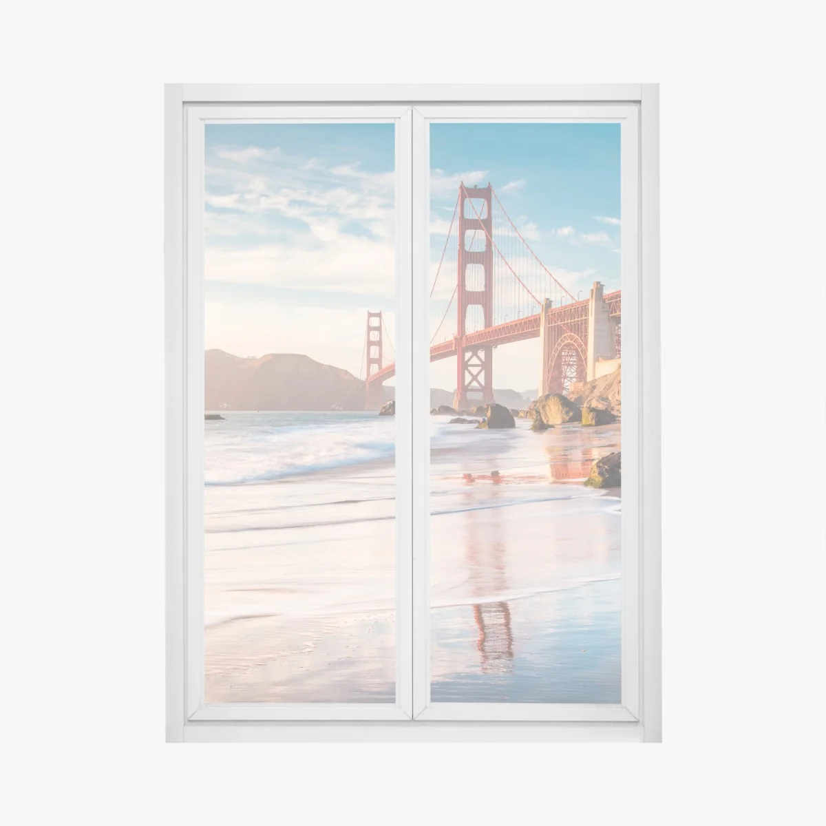 Fensteraufkleber San Francisco Golden Gate Bridge bei sonnenuntergang – Wallnifity®