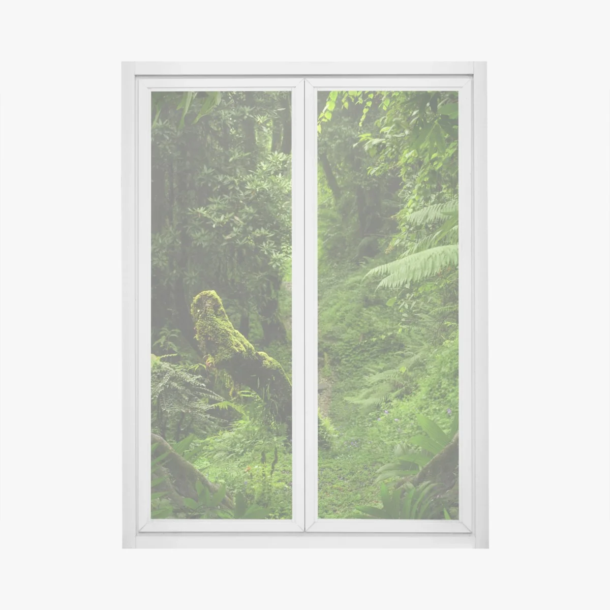 Fensteraufkleber verzauberter moosiger waldpfad – Wallnifity®