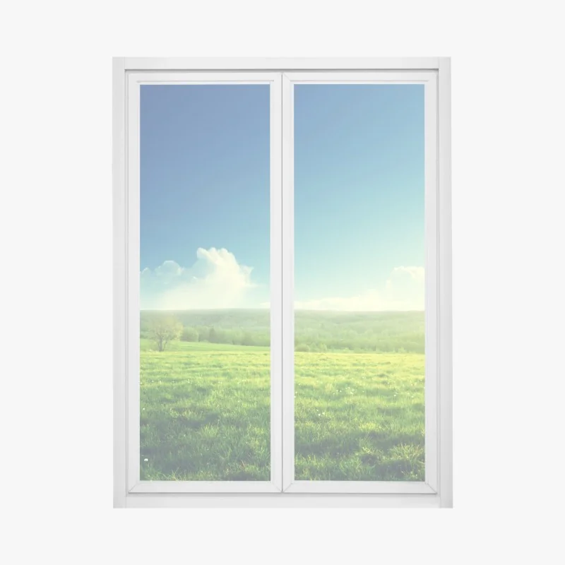 Fensteraufkleber sonnige frühlingswiese im abendlicht