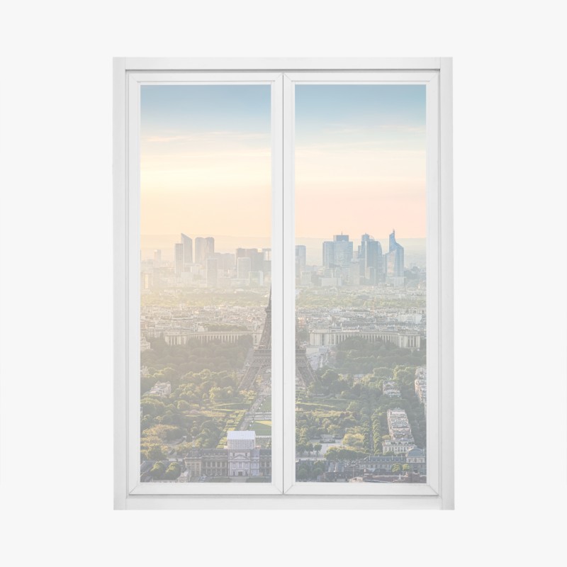 Fensteraufkleber türkis-korall abstrakte komposition – Wallnifity®