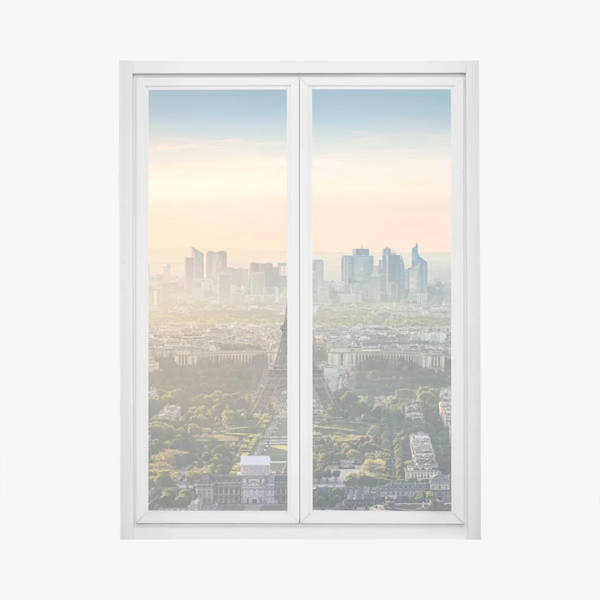 Fensteraufkleber Paris stadtbild bei sonnenuntergang mit dem Eiffelturm – Wallnifity®
