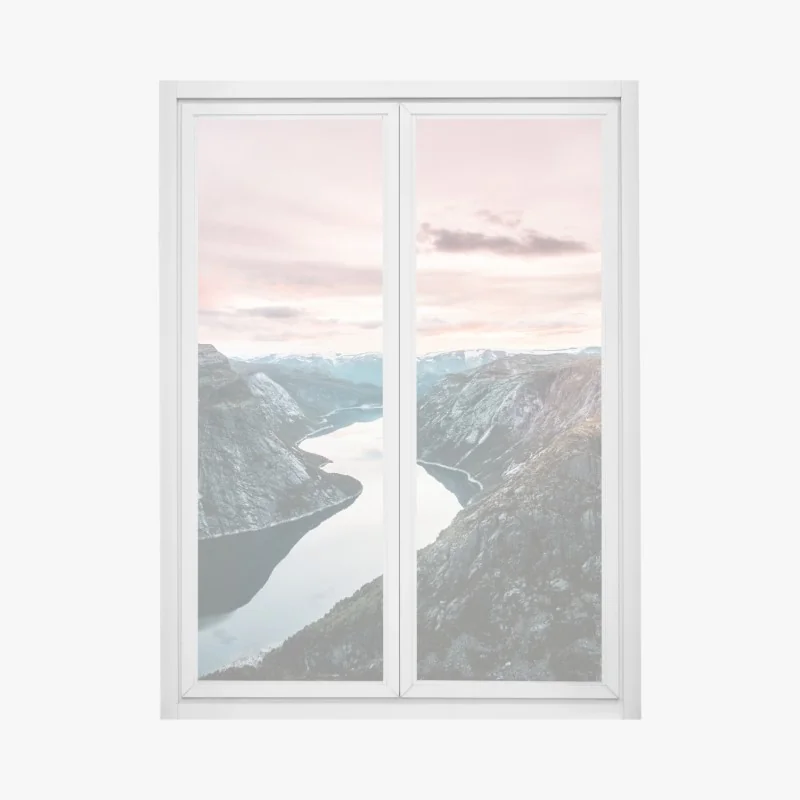 Fensteraufkleber Reine winterlicher fjord in den Lofoten – Wallnifity®