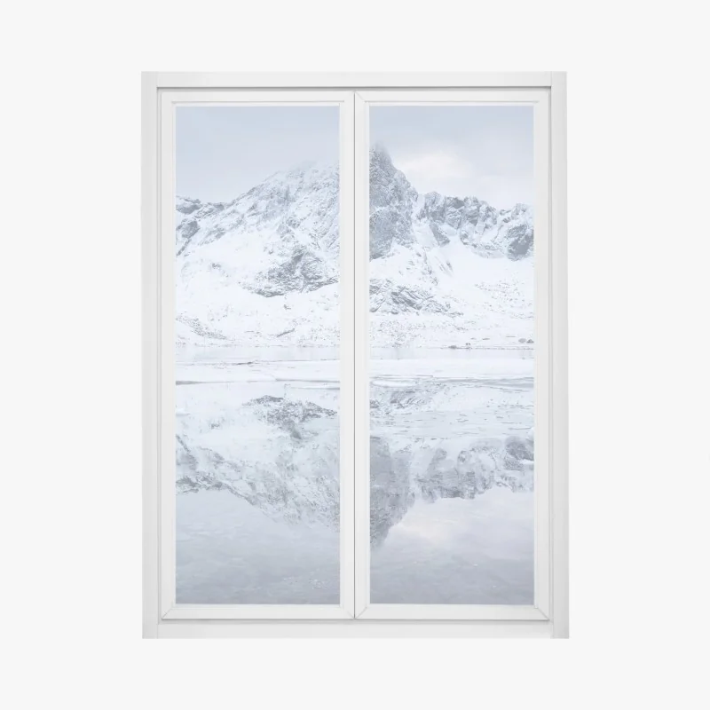 Fensteraufkleber spiegelung des Matterhorns über einem alpinen see – Wallnifity®