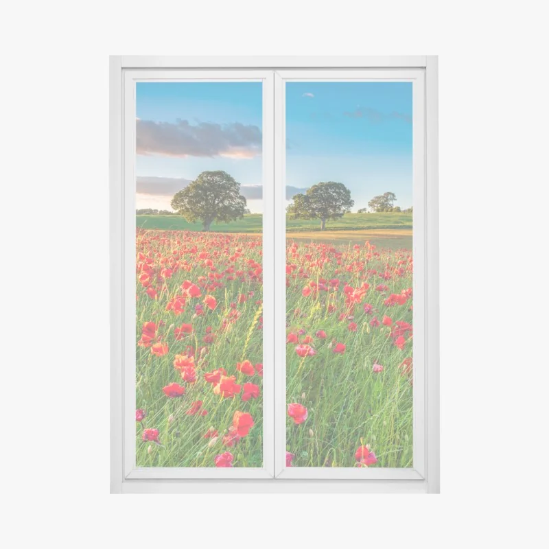 Fensteraufkleber lebhaftes zitronenmuster mit blauen blättern – Wallnifity®