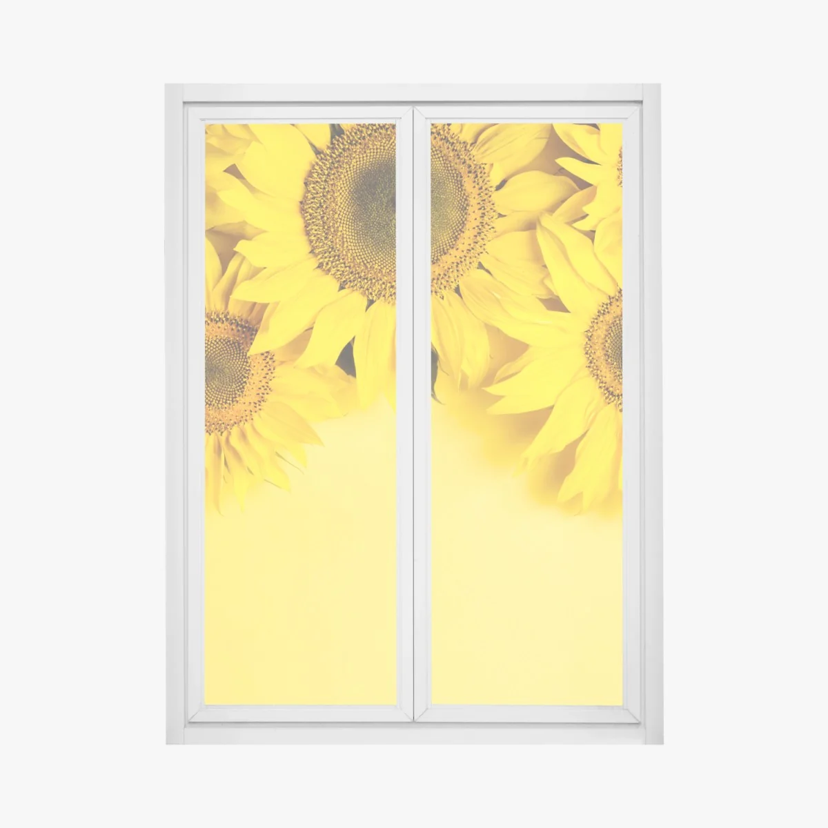 Fensteraufkleber leuchtender sonnenblumenstrauß auf gelbem hintergrund – Wallnifity® Fensteraufkleber leuchtender sonnenblumenstrauß auf gelbem hintergrund – Wallnifity®