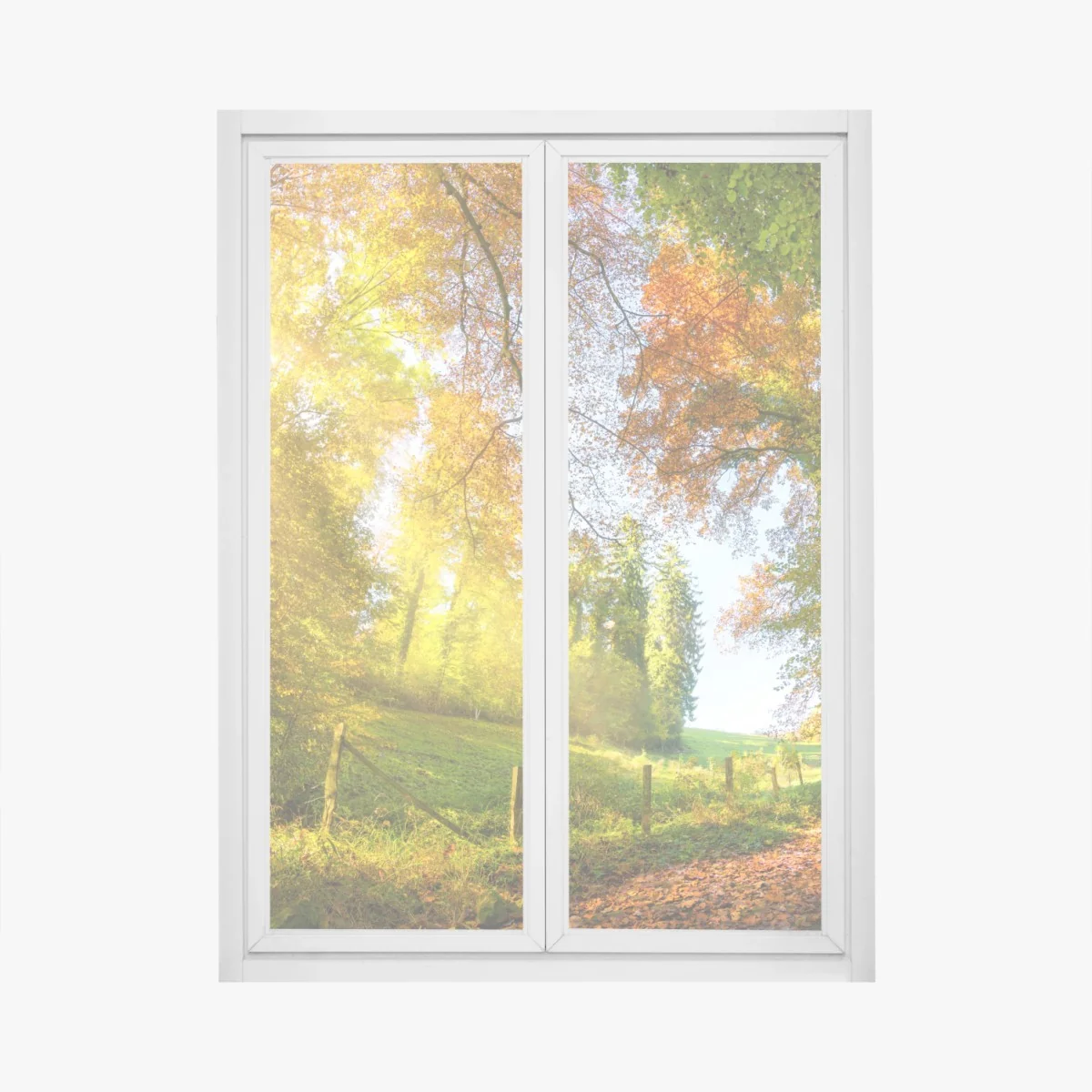 Fensteraufkleber goldener herbstwaldweg – Wallnifity® Fensteraufkleber goldener herbstwaldweg – Wallnifity®