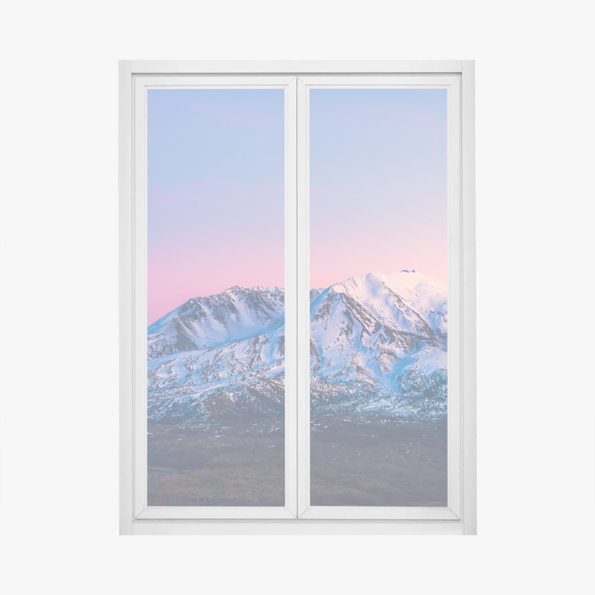 Fensteraufkleber sonnenuntergang über Mount St. Helens im winter – Wallnifity®