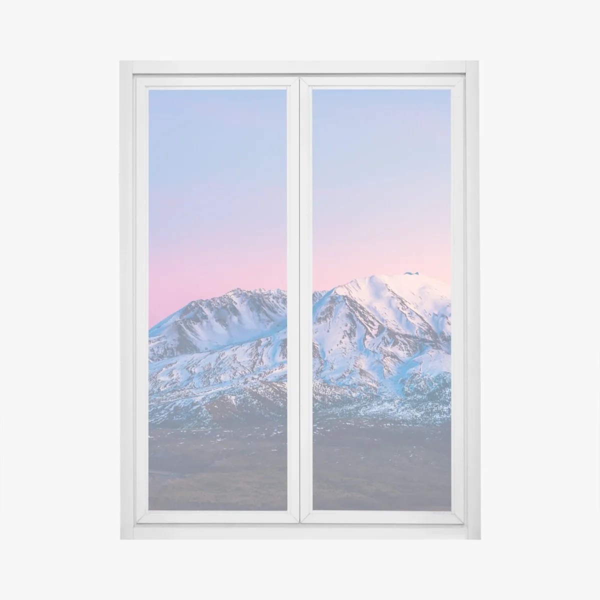 Fensteraufkleber sonnenuntergang über Mount St. Helens im winter – Wallnifity® Fensteraufkleber sonnenuntergang über Mount St. Helens im winter – Wallnifity®