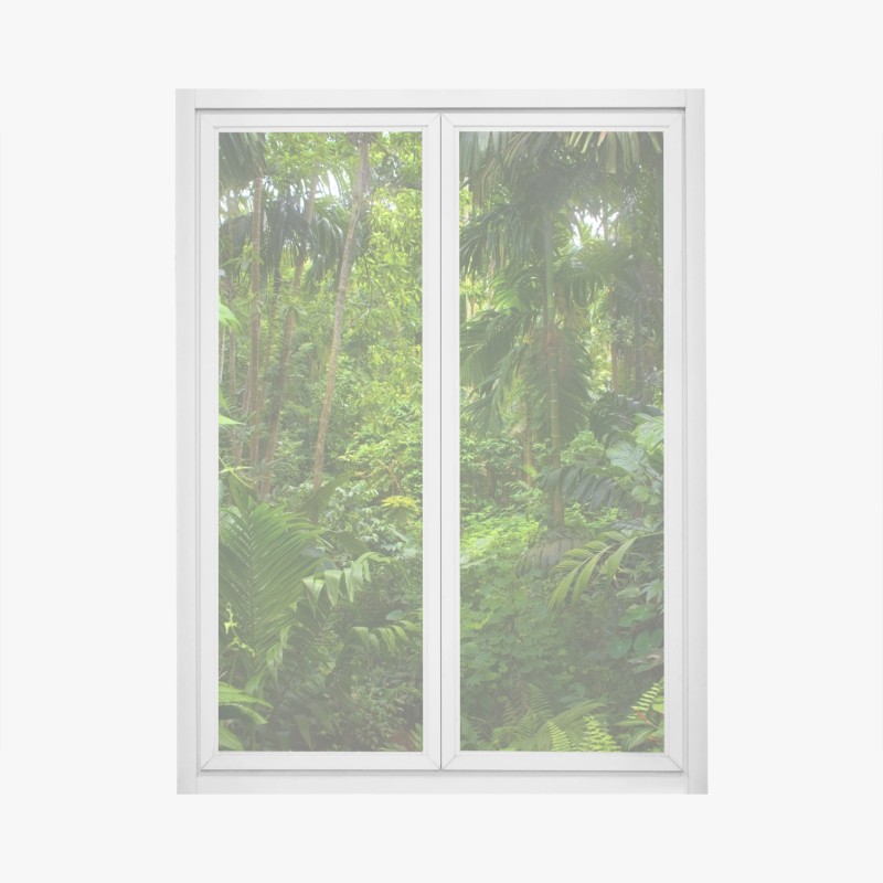 Fensteraufkleber üppiger tropischer dschungel