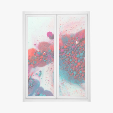 Fensteraufkleber lebendige marmorierte farbexplosion – Wallnifity®