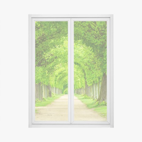 Fensteraufkleber grüner baumtunnel – Wallnifity®