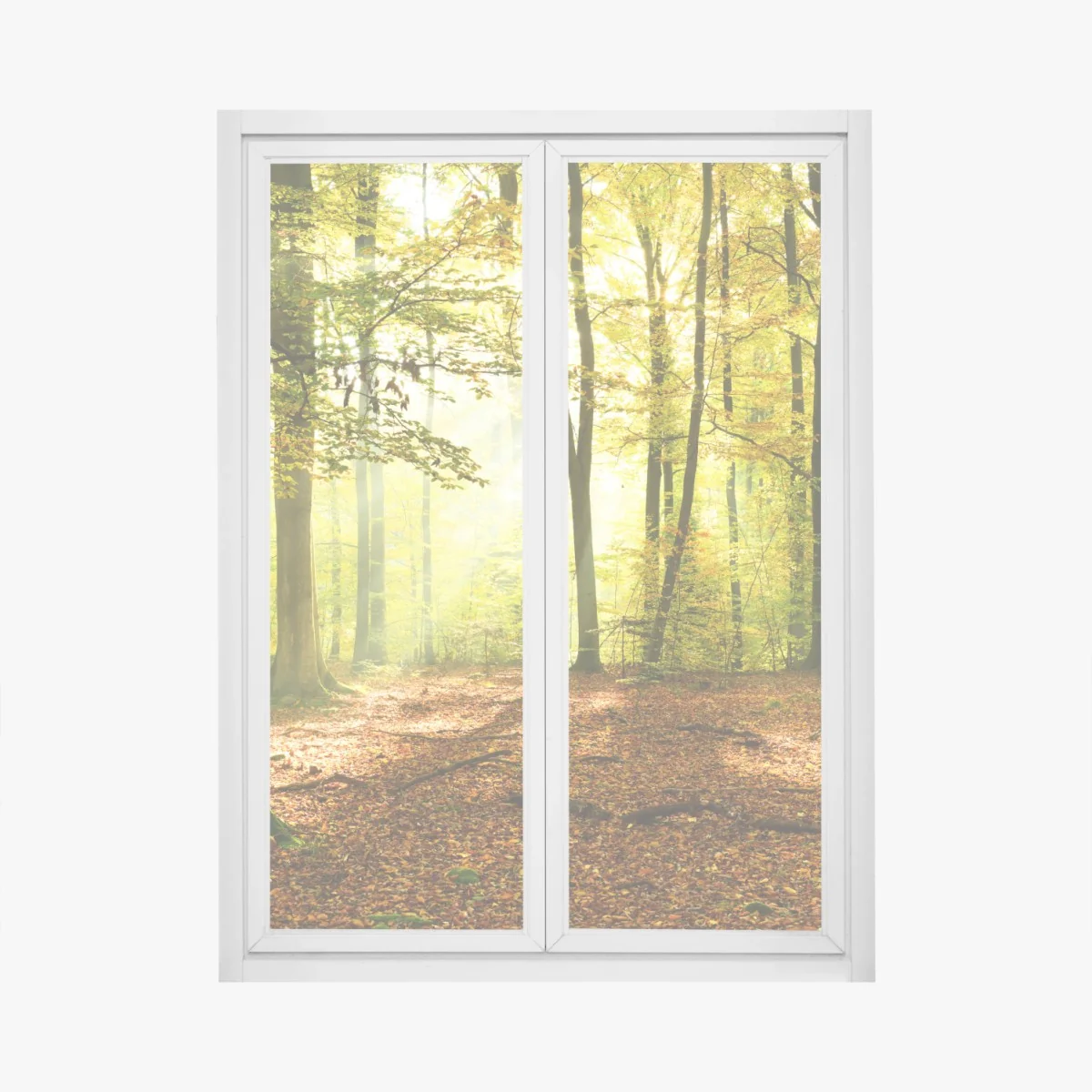 Fensteraufkleber goldener herbstwald am morgen – Wallnifity® Fensteraufkleber goldener herbstwald am morgen – Wallnifity®