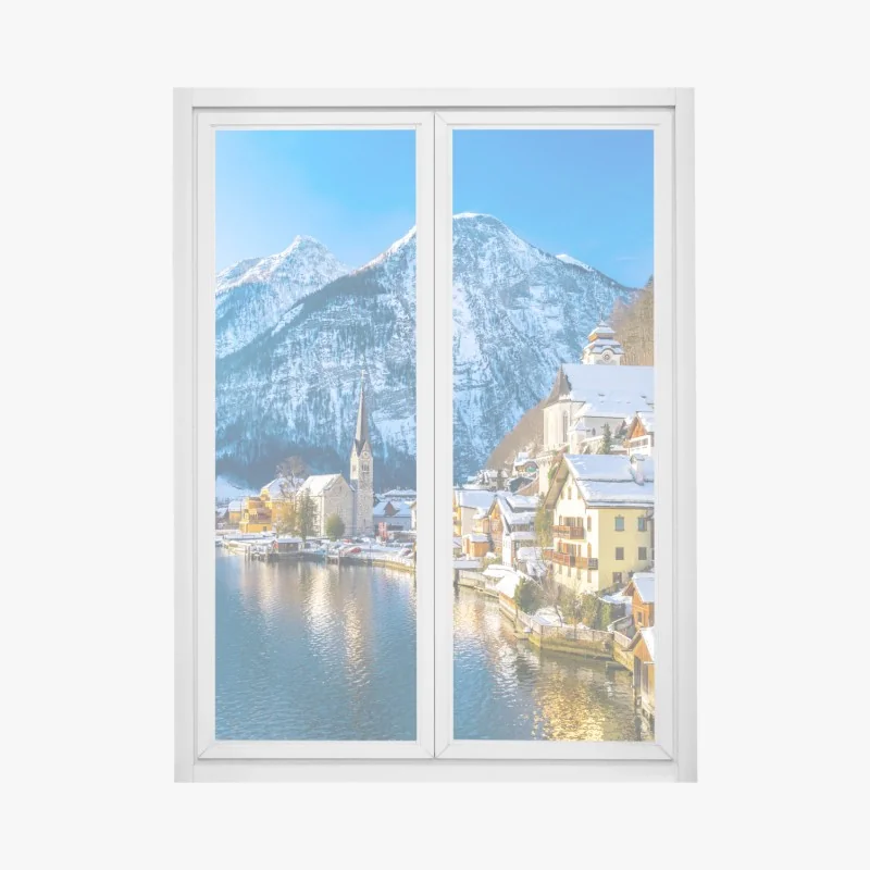 Fensteraufkleber winterruhe in Hallstatt — alpendorf am see