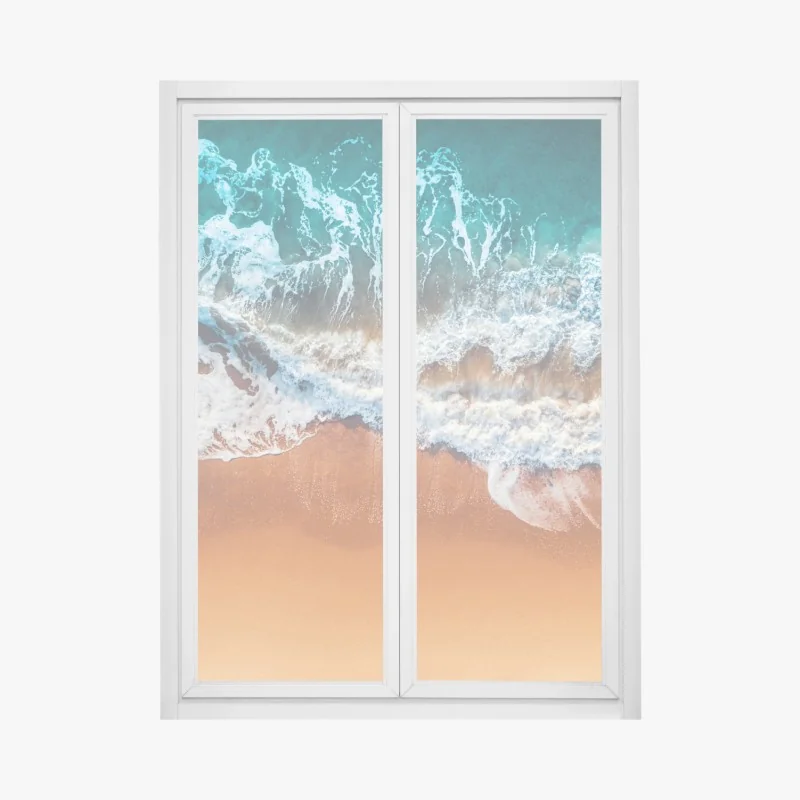 Fensteraufkleber lebhaftes zitronenmuster mit blauen blättern – Wallnifity®