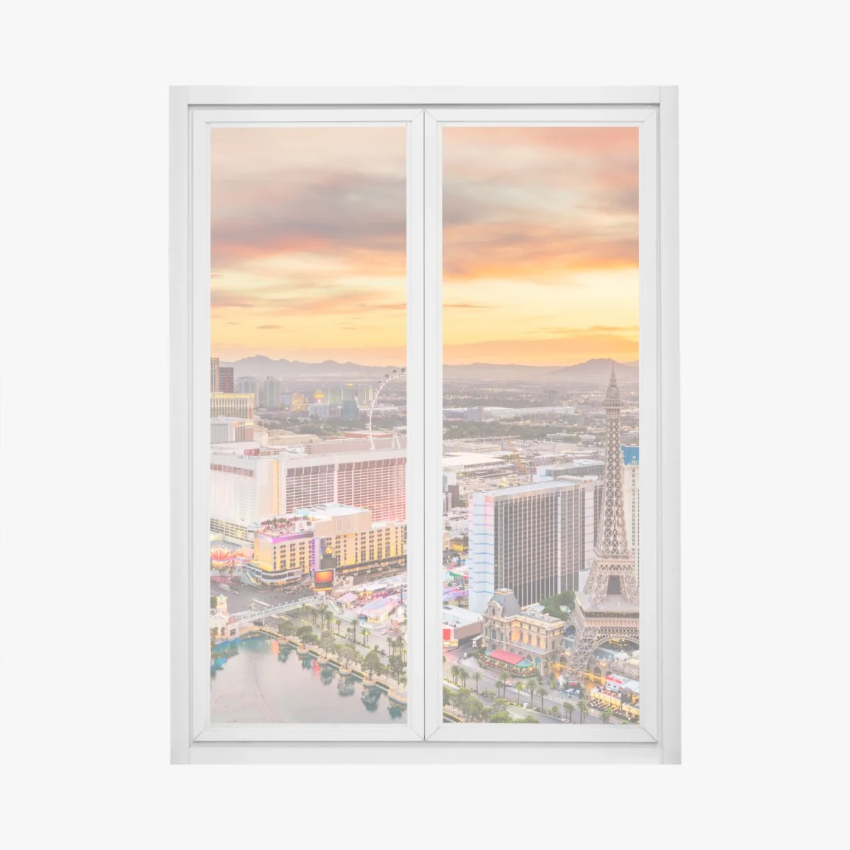 Fensteraufkleber Las Vegas skyline bei sonnenuntergang – Wallnifity®