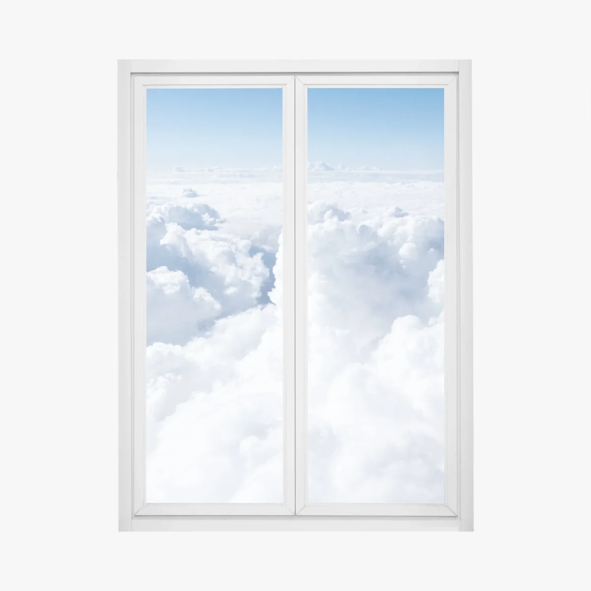 Fensteraufkleber blick von oben: sanfte wolken und blauer himmel – Wallnifity® Fensteraufkleber blick von oben: sanfte wolken und blauer himmel – Wallnifity®