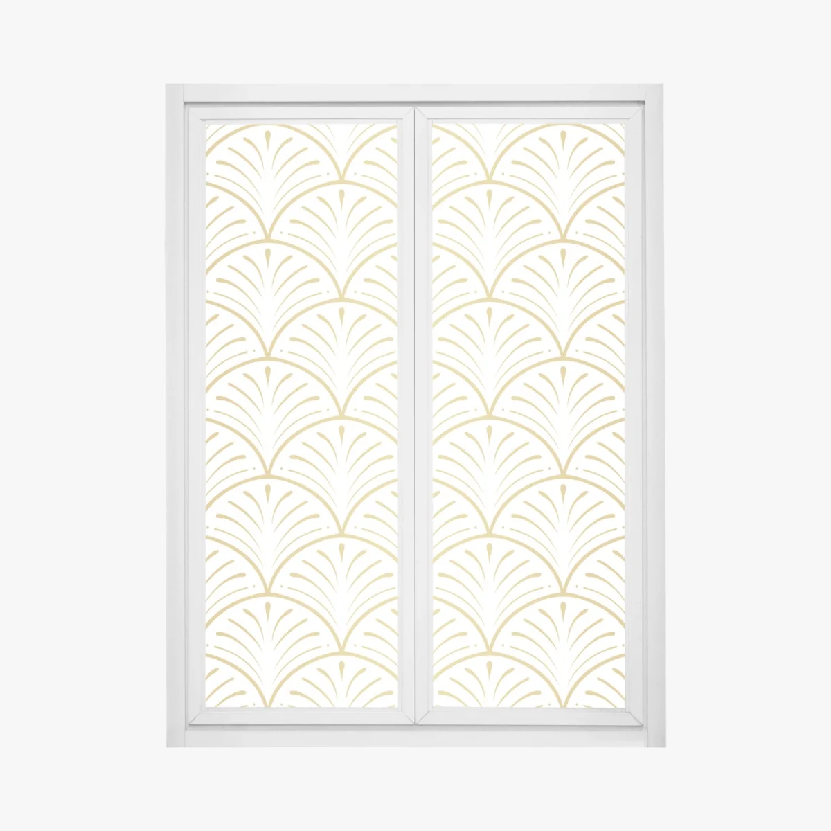 Fensteraufkleber goldenes art deco fächermuster – Wallnifity® Fensteraufkleber goldenes art deco fächermuster – Wallnifity®