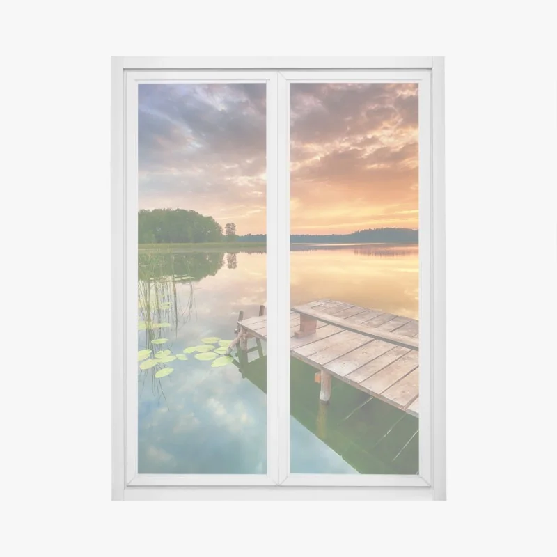 Fensteraufkleber luftaufnahme türkisfarbener wellen an einem sandstrand – Wallnifity®