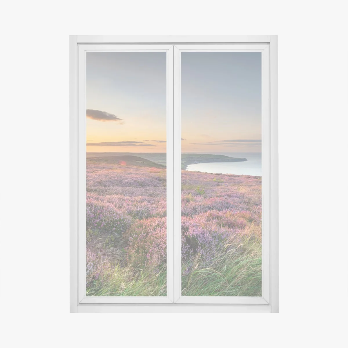 Fensteraufkleber sonnenuntergang über der heide auf den North York Moors – Wallnifity®