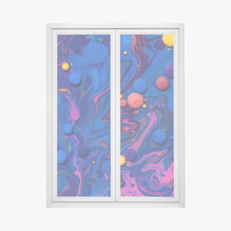 Fensteraufkleber lebendige kosmische farbwirbel