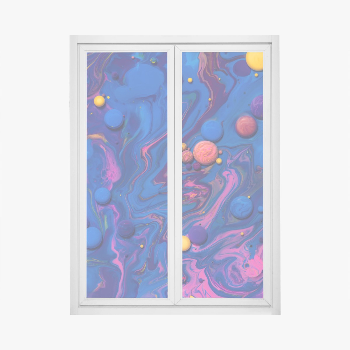 Fensteraufkleber lebendige kosmische farbwirbel – Wallnifity®