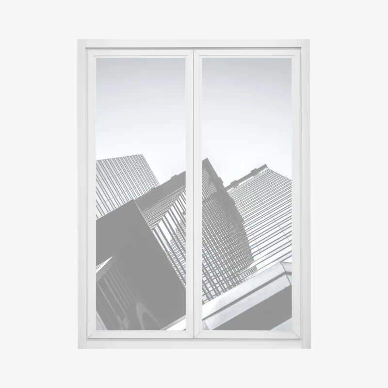 Fensteraufkleber nebliger immergrüner wald – Wallnifity®