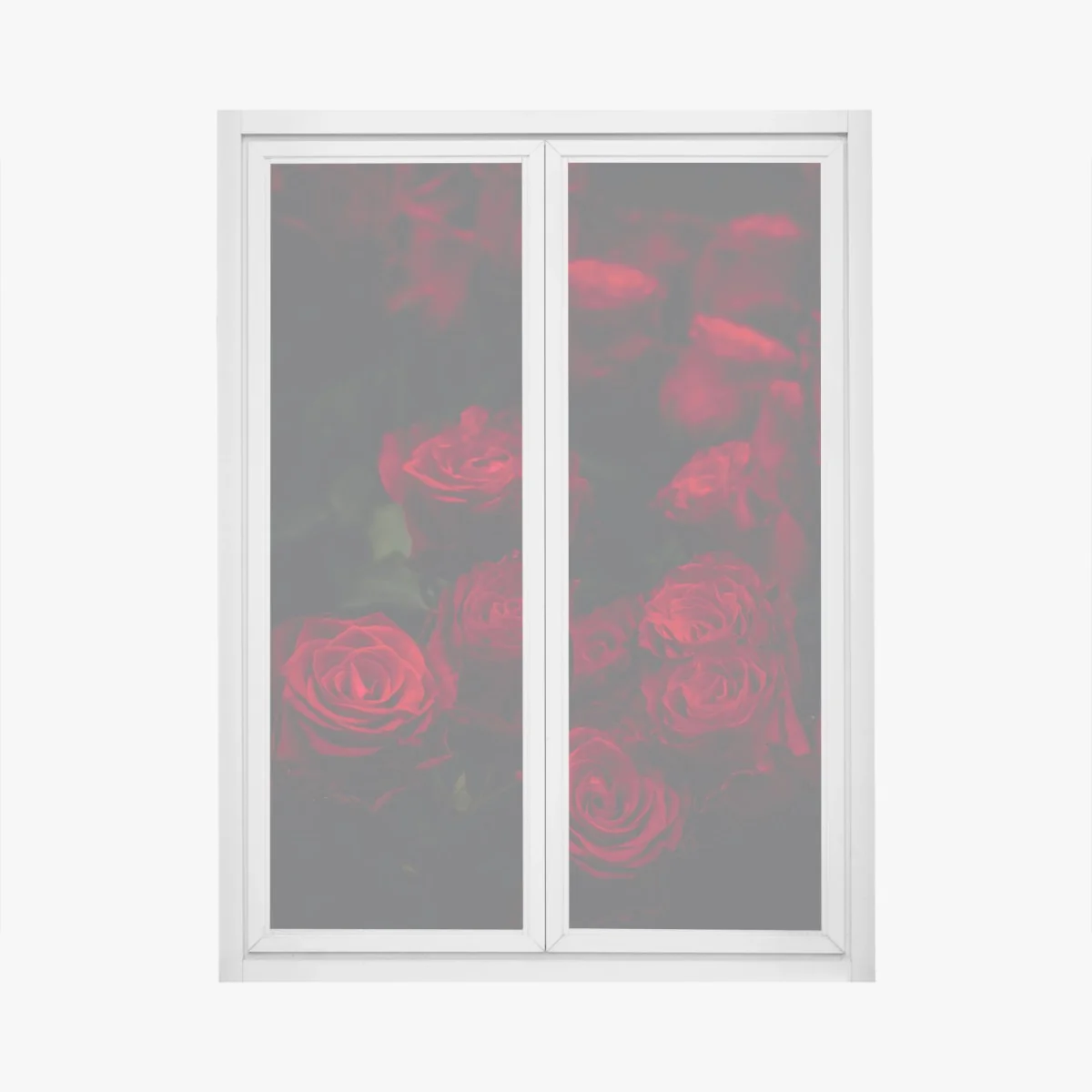 Fensteraufkleber dunkler rosenstrauß – Wallnifity®